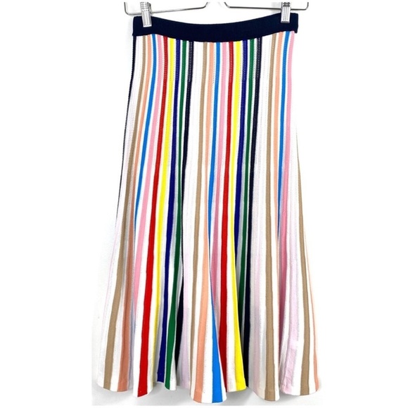 J.Crew Rainbow Striped Flowy Knit Midi Skirt Size S Style L6946 - Picture 4 of 11